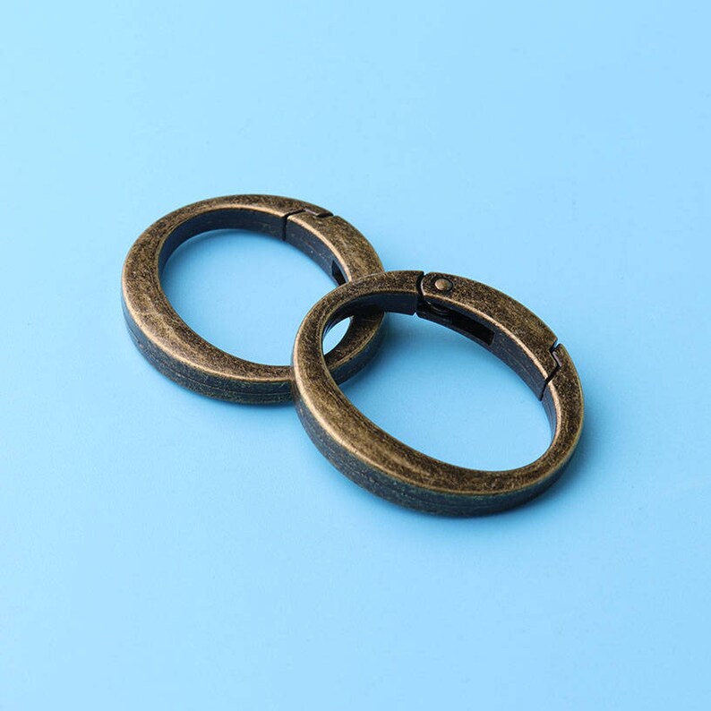 6pcs Key Ring Oval Bronze Flat Split Ring for Keychains, DIY Keychain