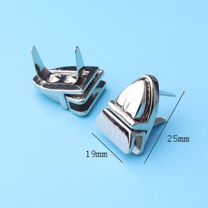2pcs Metal Bag Lock Thumb Catch Purse silver lock twist purse turn lock clutch clock bag lock Nickel DIY bag making-19*25mm loc3