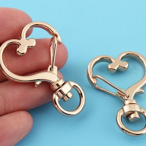heart Swivel clasp,Lobster swivel Snap Hook with Light Gold color,Push Gate Clasp Hook Bag Accessories 10 pcs 35mm