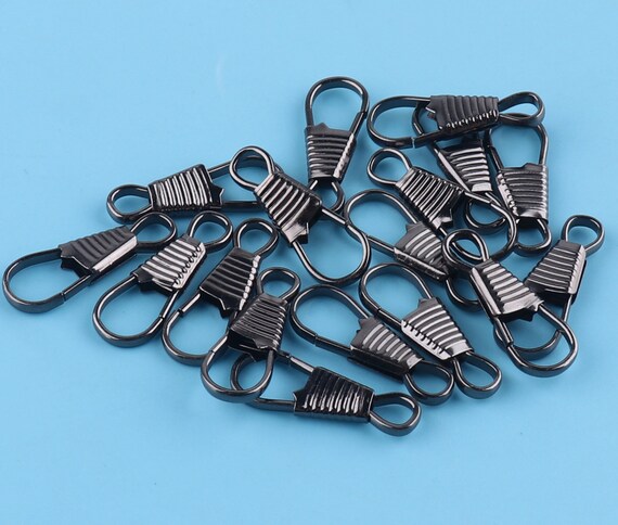 50pcs Lanyard Clip Lanyard Hook Clips Hook 23mm Gunmetal Tone Clasp for ID  Card Lanyard Clips Key Chain Hook Zipper Pulls Lanyard Clasp 