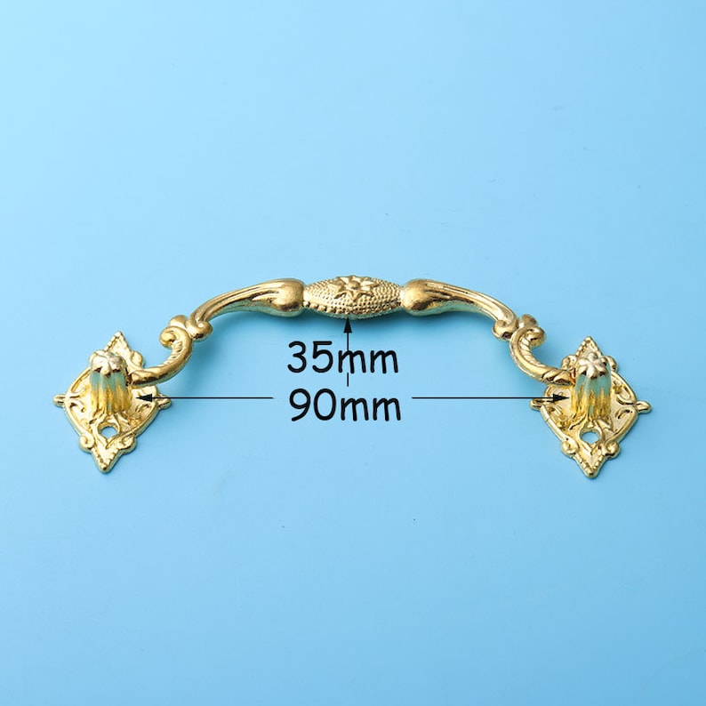 2pcs vintage classic Gold pull Ancient court style drop handles Vintage Furniture Knobs Handle dresser drawer pulls handles