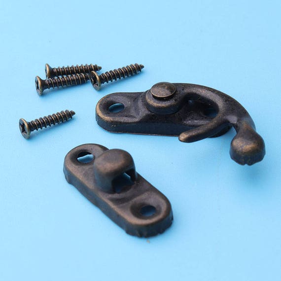 2sets Oxhorn Latches -box Lock Right Left Hook Solid Metal Hasp