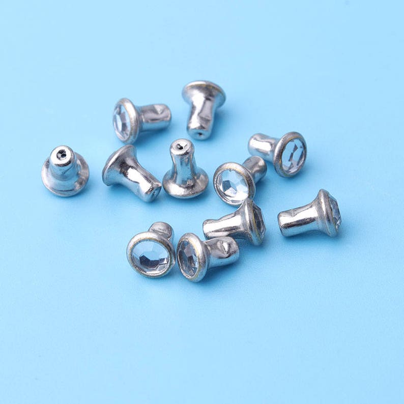 20pcs Glass CRYSTAL RIVETS, Snap Cap, Requenates metálicas remachantes