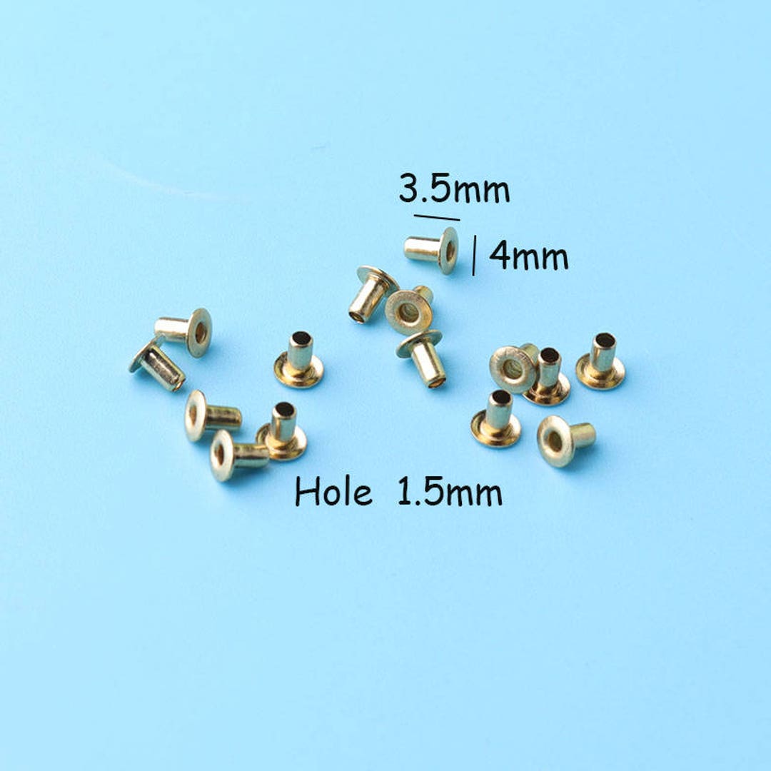 Sourcingmap 100 Pezzi Occhielli Cavi In Ottone Placcato – M5 X 12 Mm, Color Oro, Per Pelletteria E Bigiotteria Fai Da Te