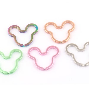Llaveros con arcoíris divididos, anilla de salto, cadena, joyería, dije, bolso, colgante, llavero de metal, bricolaje, cuero, artesanía, llavero, hardware