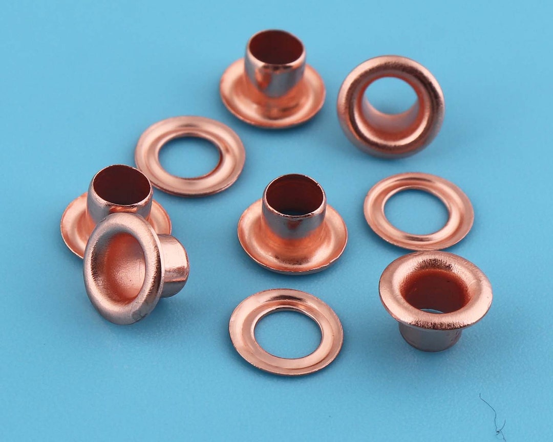 200sets Grommets Eyelets With Washer 6MM Hole Rose Gold Color Self