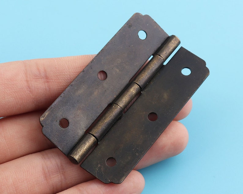 Spring Hinge Metal Box Hinges With Bronze Color5532 Mm Etsy New Zealand