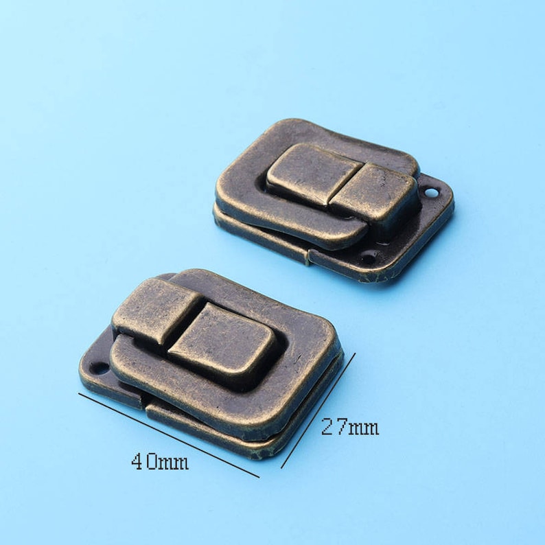 handbag lock 2sets Anti brass metal latches for Box lock lassical Gift Box Lock Latches Wooden Box Leather Suitcase Buckle Clasp-40*27mm fk4 image 1