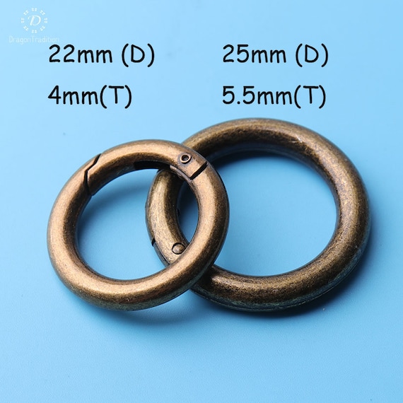 Ancient bronze Flat rings,Spring gate ring,Crafts Supplies O Rings Snap Clip,Snap hook,Purse strap rings,Round Ring for Bag-1/'/',1 14/'/'