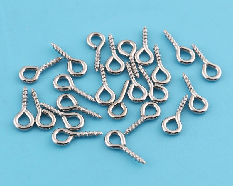 Screw Eye Bails 104 Mmscrew Eye Pins With Silverfor Etsy