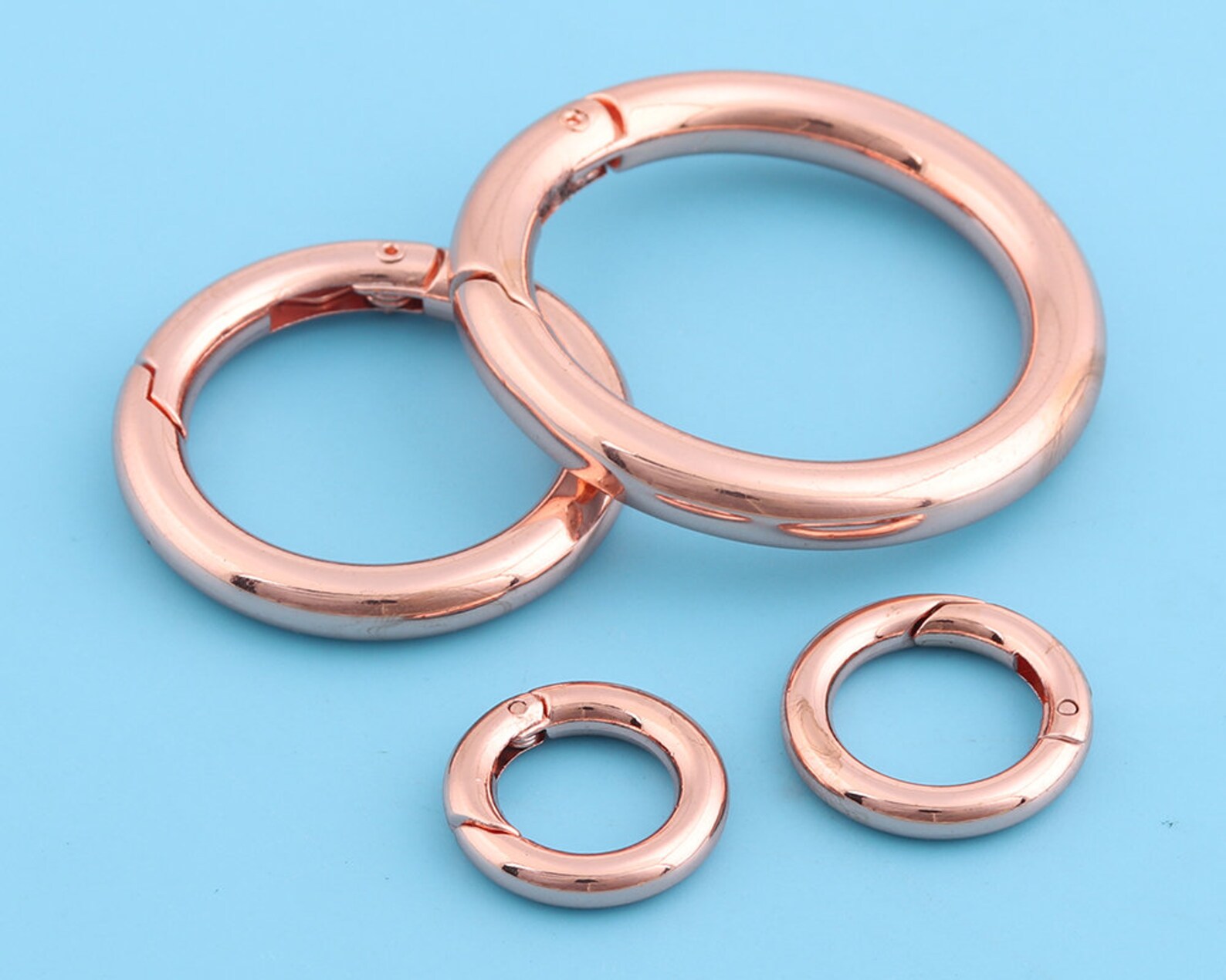 O Ring Spring Gate Ring Metal O Rings Spring Ring Clasp Push Gate Rose ...