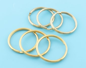 Double Split Jump Rings,key split rings key ring metal o rings,Key Chain Connector with gold color,32/30 mm