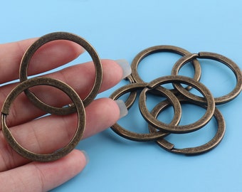 20pcs Key rings, Split rings, Split key ring, antique bronze key ring, bronze metal round keychain ring, connector ring, round key ring 25mm