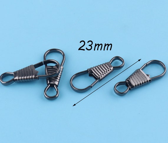 50pcs Lanyard Clip Lanyard Hook Clips Hook 23mm Gunmetal Tone Clasp for ID  Card Lanyard Clips Key Chain Hook Zipper Pulls Lanyard Clasp 
