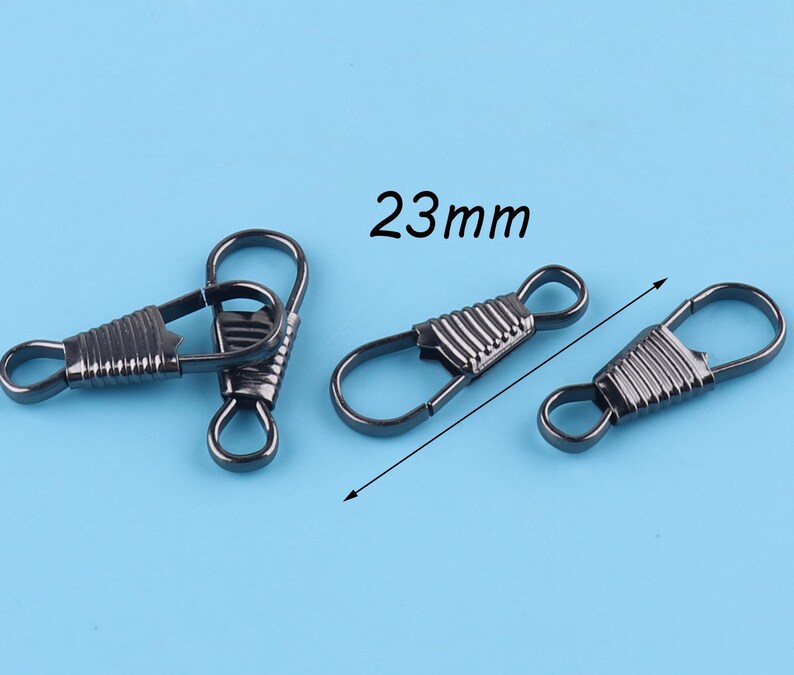 50pcs Lanyard Clip Lanyard Hook Clips Hook 23mm Gunmetal Tone Clasp for