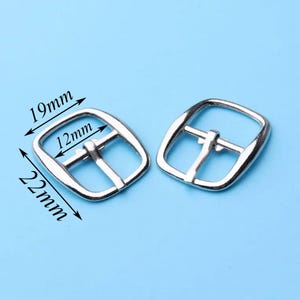 12pcs Square Buckle  Center Bar Pin Buckle Solid Single Double Prong Garrison Leather Belt Leather making--22*19mm fk19