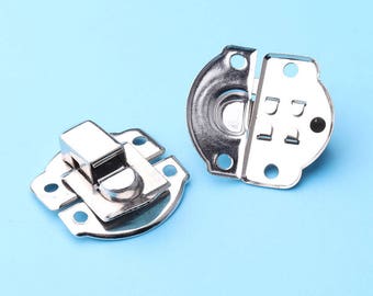 2pcs box lock  Metal Lock Suitcase Duckbilled Hasp - Classical Metal Lock Catch Latches Gift Box Bag Buckle Clasp box lock 28*25mm loc10