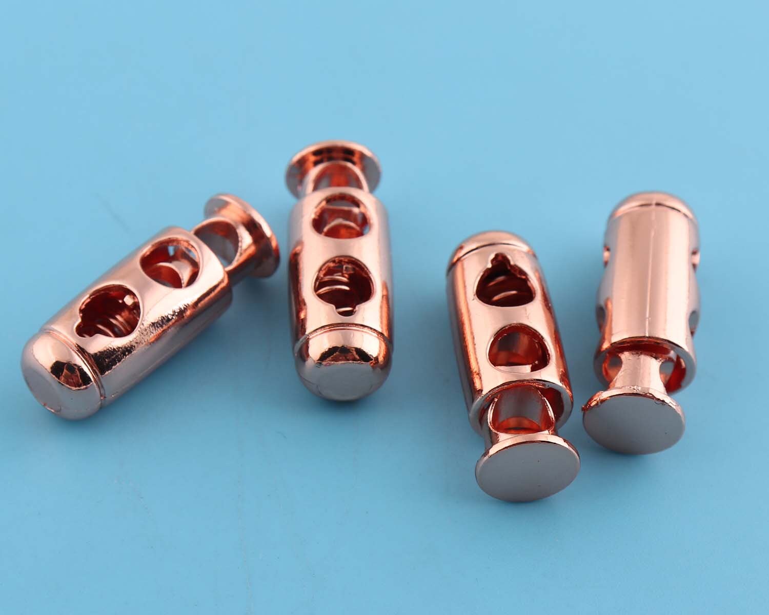 4pcs Spring Cord Lock With Rose Gold, Double Barrel Toggle Cord Lock ...