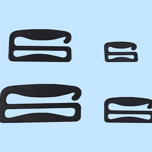 18-50mm black Swimsuit Bra Strap G Hooks Replacement Bra Strap Slide Hook for Swimwear Lingerie Bra Making metal Adjuster Bra buckle Diy