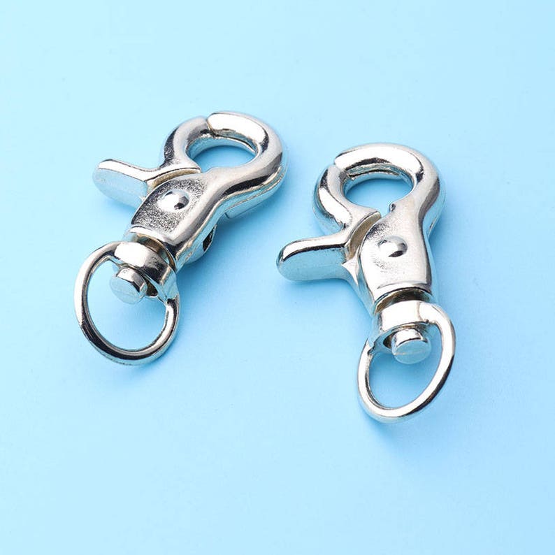 4pcs Push Gate Swivel Hook 3/4wide Clasp Hole Large Silver Swivel Hook
