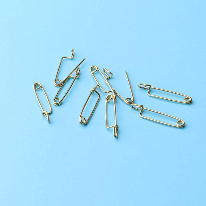 30pcs Gold Safety Pin Blanket Pins 1''inch Cooper Steel 5inches Craft