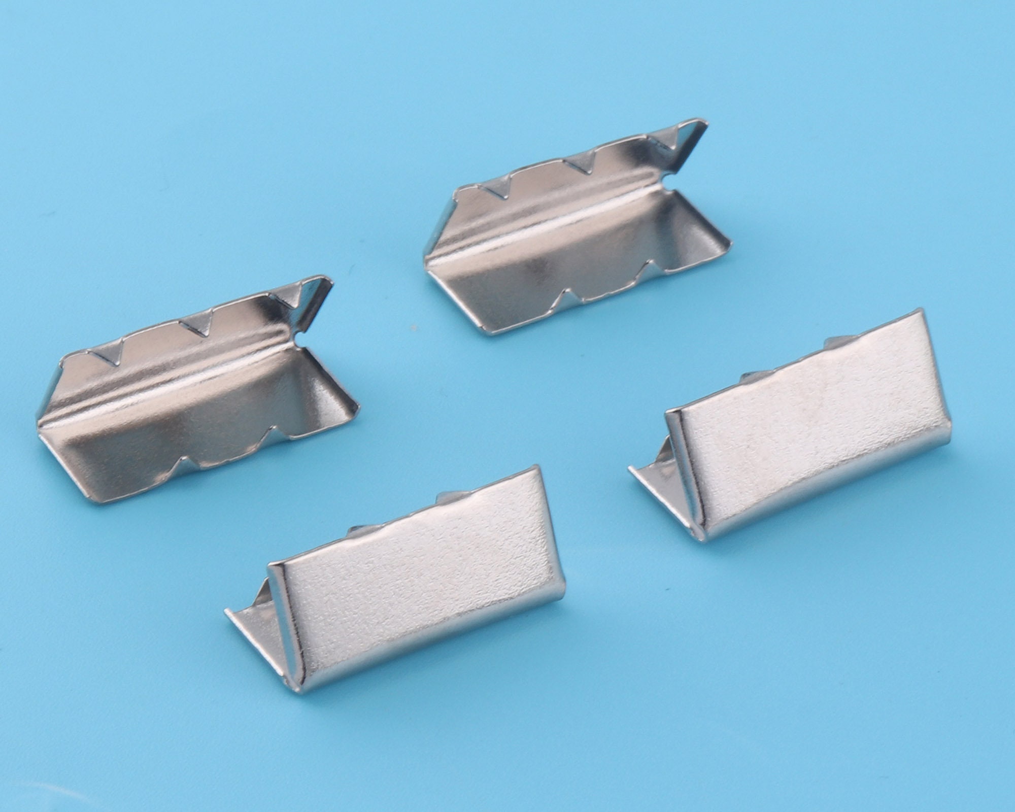 2032mm Silver Ribbon End Clamps With Loop,ribbon Cord Rope Clips End