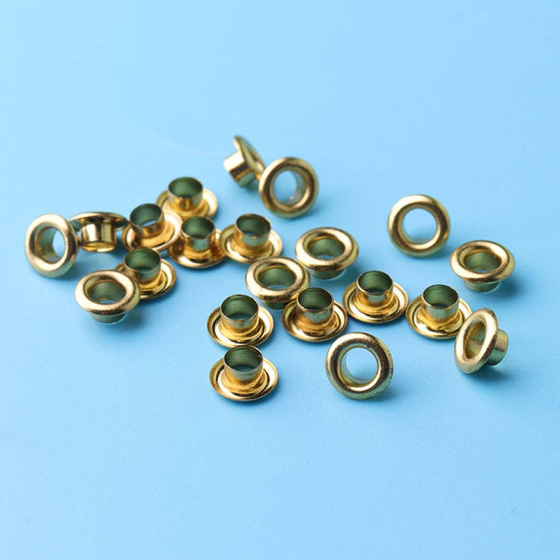 100pcs Tiny GOLD Grommets Eyelets 4MM Hole Self Backing for Etsy