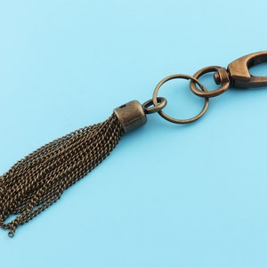 Tassel Key Chain,Personalized Keychain with bronze color Tassel Zipper Pull Bag Decoration bridesmaid gift ideas