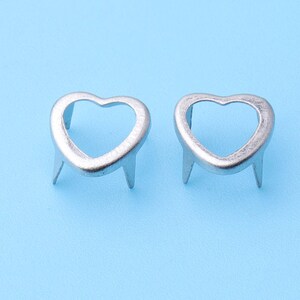 20pcs Heart Rivet Studs 3 claws silver rivet studs Leather Crafting purse making leather decoration 57mm cl12 image 3