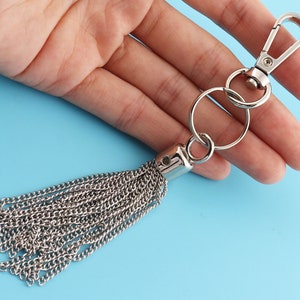 Tassel Key Chain,silver color Personalized Keychain Tassel Zipper Pull Bag Decoration bridesmaid gift ideas