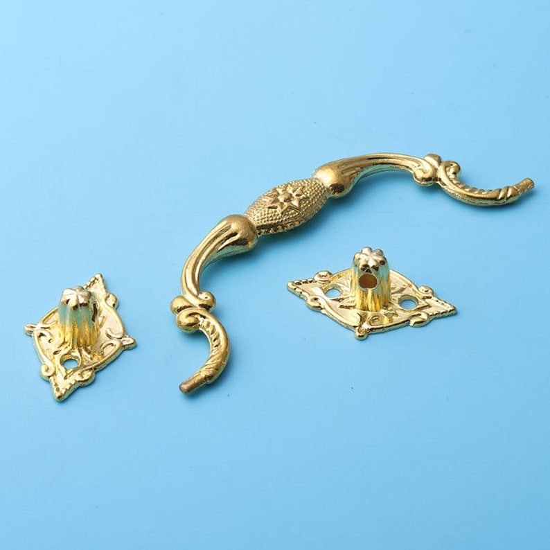 2pcs vintage classic Gold pull Ancient court style drop handles Vintage Furniture Knobs Handle dresser drawer pulls handles