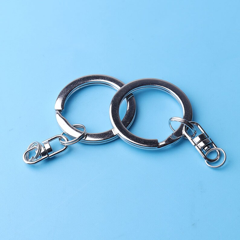 10pcs Keychain Flat Keychain Rings With Swivel Key Ring Etsy
