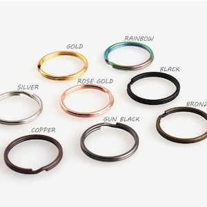 25MM Split rings Rainbow round split Key Rings Key Chain jewelry charm clasp Supplies small jump O Rings loop metal key ring pendant O Rings