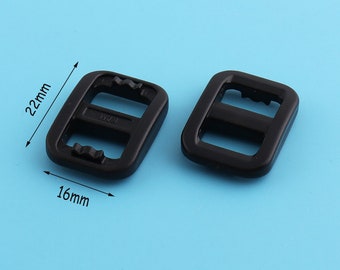 boucles noir boucles réglable 22 * 16 mm boucles 8pcs boucles en plastique sac à dos boucles mode boucles