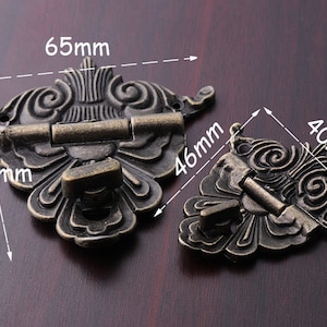 1 set antieke bronzen vak klink, trunk HASP, rustieke Latch HASP, romp klink, sieraden doos HASP, klink Lock 70/45mm
