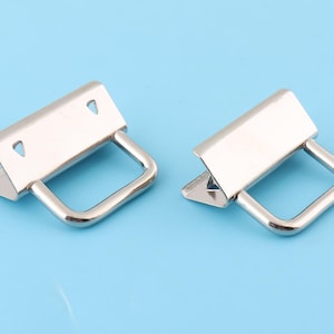 key fob hardware,Webbing buckle leather end crimp 32 mm 10 sets silver color,for ribbon rope  lanyard diy handmade accessories