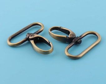 CleverDelights 1.5" Swivel Lobster Clasps - Antique Bronze, 50 Pack