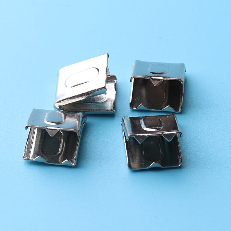 20pcs Ribbon End Connector or Crimp, Finish Ribbon Clamp, Clasp, Metal