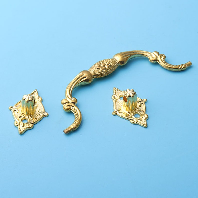 2pcs vintage classic Gold pull Ancient court style drop handles Vintage Furniture Knobs Handle dresser drawer pulls handles