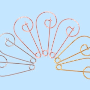 Rose Gold Large safety pins metal safety jewelry pin Brooch Blankets skirts Kilt Pin Stitch Markers tag label pins sewing supplies 10pcs