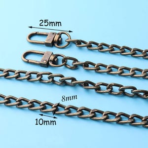 120cm Antique bronze  purse chain, bronze  bag chain, silver purse strap, purse frame chain, bag making supplie 10*8mm lt9