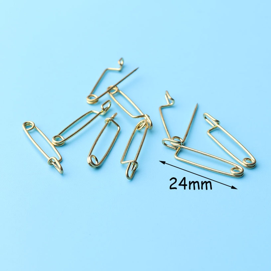 30pcs Gold Safety Pin Blanket Pins 1''inch Cooper Steel 5inches Craft