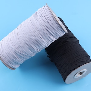 3mm Witte platte elastische koord voor gezichtsmasker Stretch Cord Elastische Band String voor mondmasker Craft DIY Naaien Supplies Sieraden Maken, Kleding