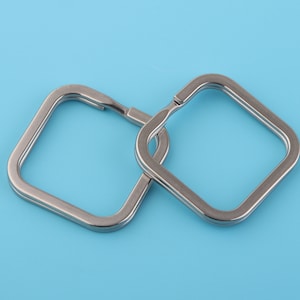 1inch Solid Stainless Steel Rectangular Key Chain Key Ring-silver Key ...