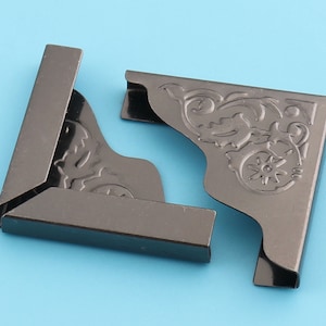 corner protector metal collar tip Book Corners,purse corner 25 mm black color, for leather clip, bag corner clip