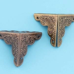 corner protectors jewelry box corner,metal box corners desk corner,bronze/red copper color 25*35 mm