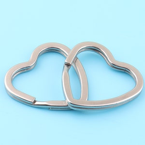 31mm Solid Stainless Steel heart shape Key Chain Key Ring-silver key ring split ring DIY Accessory,Handbag key rings Split Ring for Keychain