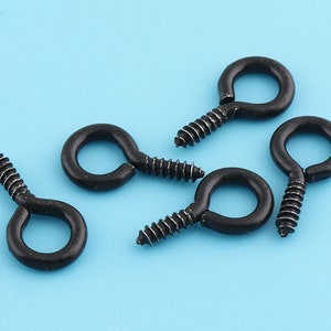 Screw eye bails,16*9mm screw eye pins with black color,for pendants vials charms resin jewelry supplies