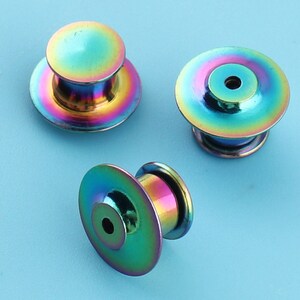 20pcs Brooch label back pin locking Pin Keepers rainbow color metal diy handmade accessories