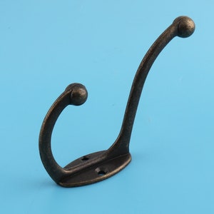 wall hooks,zinc alloy metal hooks,6 pcs High quality Thick furniture hardware,antique bronze hooks,coat hooks,75mm*53mm*44mm
